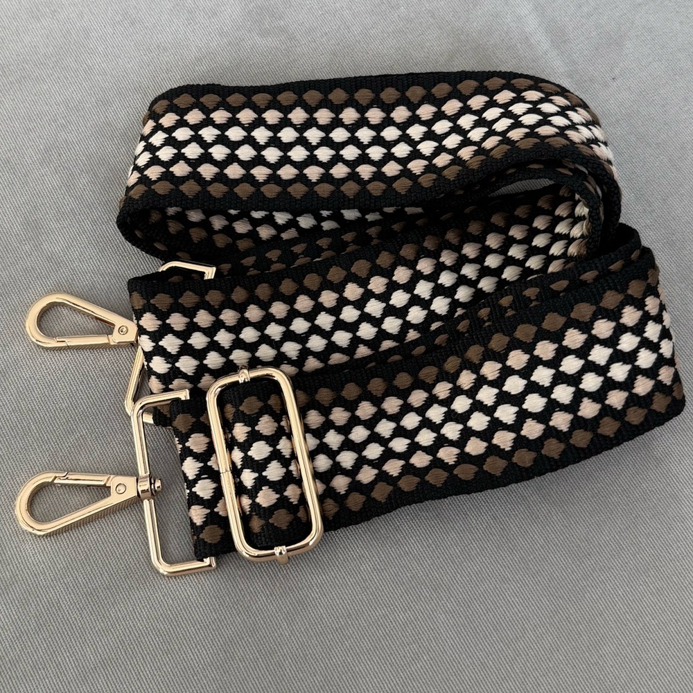 Geometric Patterned Strap with Gold Hardware